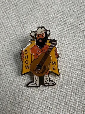 Enamel cowboy funny guitar pin